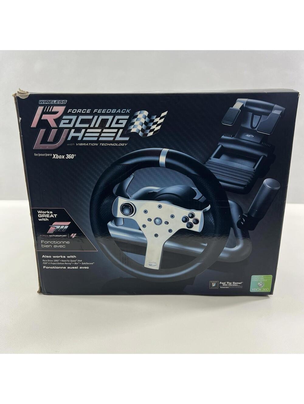 Mad Catz Xbox 360 Wireless Steering Racing Wheel Force Feedback No Power Cord